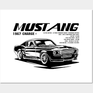 Mustang 1967 Black Print Posters and Art